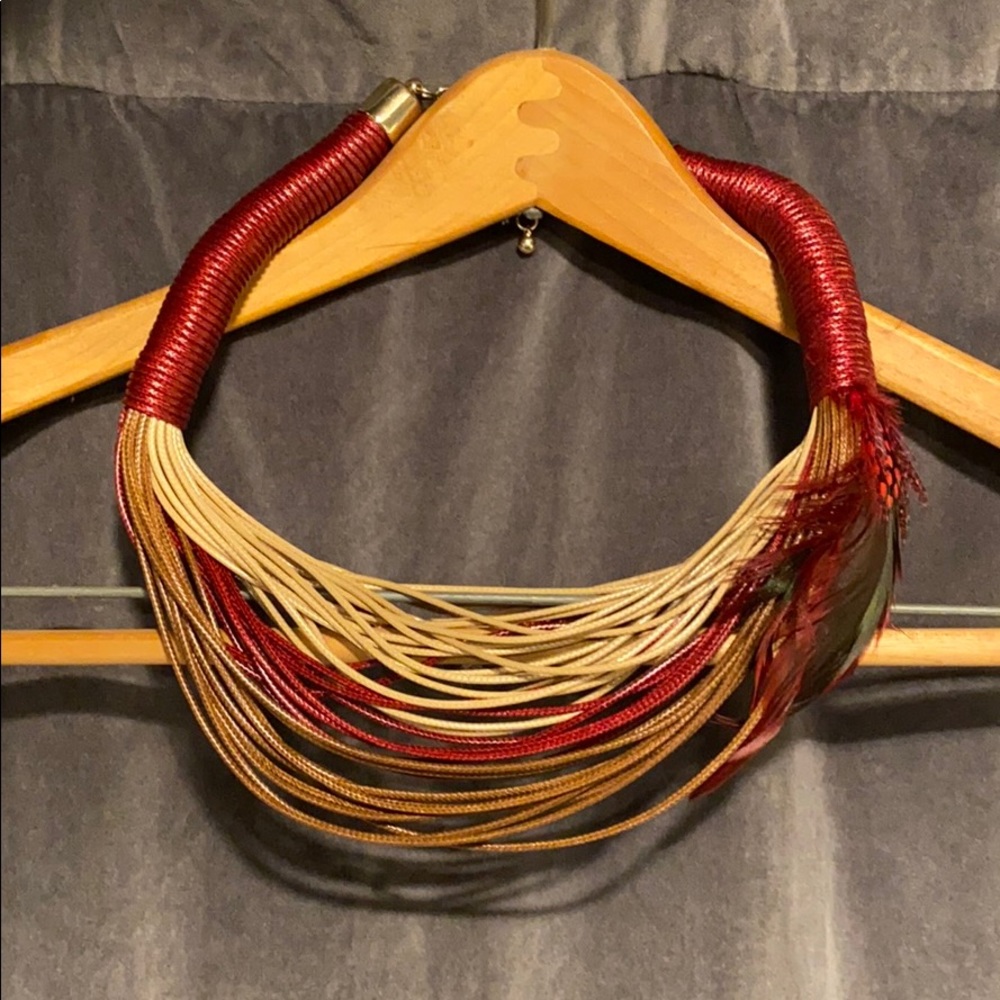Layered feather necklace